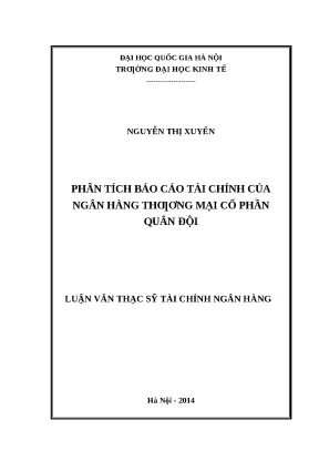 Phân Tích Báo Cáo Tài Chính Ngân Hàng TMCP Quân Đội