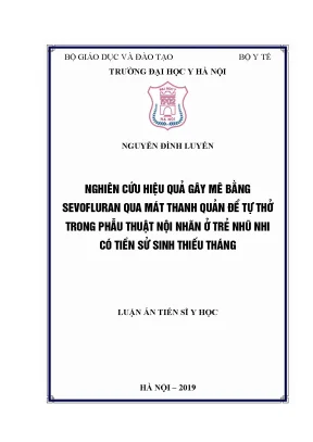 Nghiên cứu hiệu quả gây mê sevofluran qua mát thanh quản
