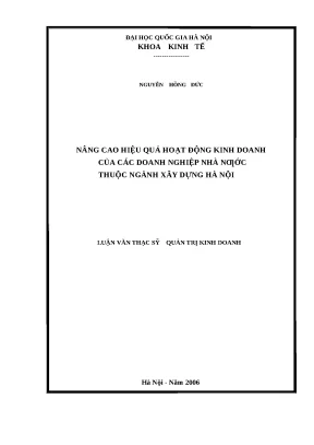 Nâng cao hiệu quả kinh doanh cho doanh nghiệp nhà nước
