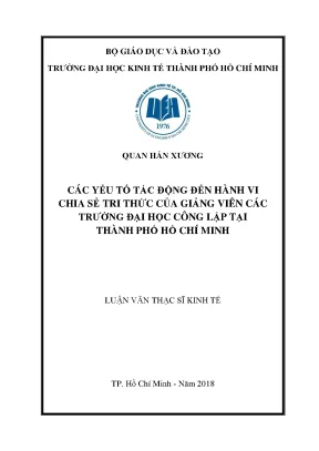 Các yếu tố ảnh hưởng đến hành vi chia sẻ tri thức của
