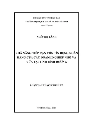 Khả Năng Tiếp Cận Vốn Tín Dụng Ngân Hàng Của Doanh 