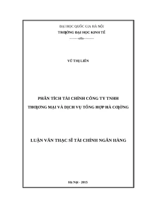 Luận văn: Phân tích tài chính công ty Hà Cường (UEB)