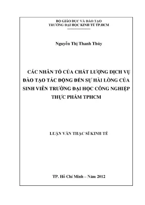 Các Nhân Tố Chất Lượng Dịch Vụ Đào Tạo Ảnh Hưởng Đến Sự