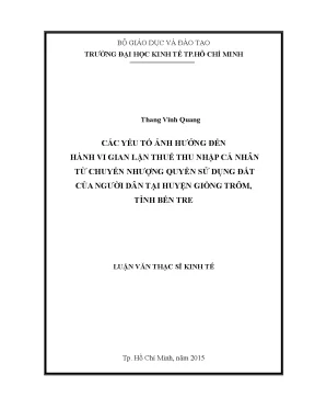 Nghiên cứu các yếu tố ảnh hưởng đến gian lận thuế thu