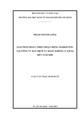 Giải pháp hoàn thiện marketing tại VASCO đến năm 2020