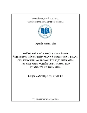 Nhân Tố Rào Cản Chuyển Đổi Ảnh Hưởng Đến Sự Thỏa Mãn Và