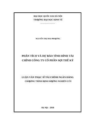 Phân Tích và Dự Báo Tình Hình Tài Chính Công Ty Cổ Phần