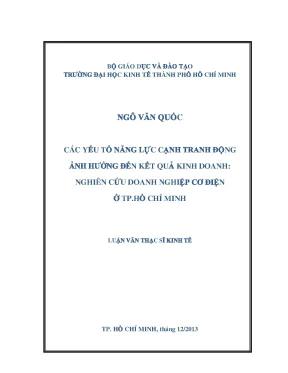 Các yếu tố năng lực cạnh tranh ảnh hưởng đến kết quả