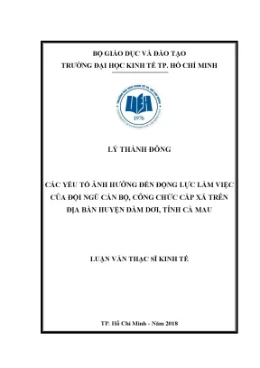 Các yếu tố ảnh hưởng đến động lực làm việc của cán bộ