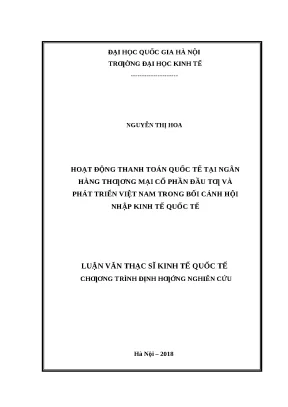 Nghiên cứu hoạt động thanh toán quốc tế tại BIDV trong