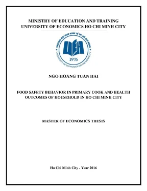 Hành Vi An Toàn Thực Phẩm Của Người Nấu Chính Và Tác