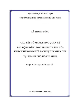Các yếu tố marketing quan hệ và lòng trung thành của