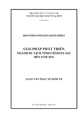 Giải pháp phát triển du lịch tỉnh Chăm Pa Sắc đến năm 2015