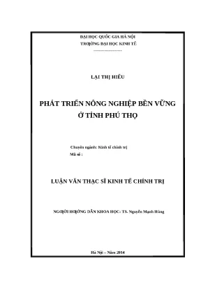 Phát Triển Nông Nghiệp Bền Vững Tại Tỉnh Phú Thọ