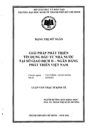 Luận văn: Phát triển tín dụng đầu tư nhà nước tại VDB