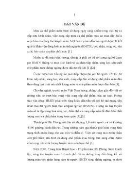 Nâng cao chất lượng máu và chế phẩm máu tại Hải Phòng: 