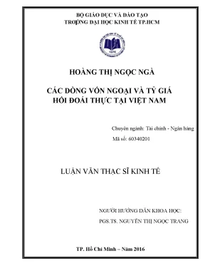 Tác động của dòng vốn ngoại và tỷ giá hối đoái tại Việt Nam