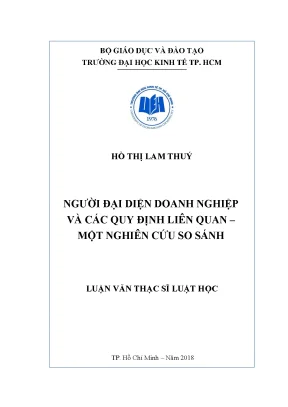 Nghiên cứu so sánh quy định về người đại diện doanh
