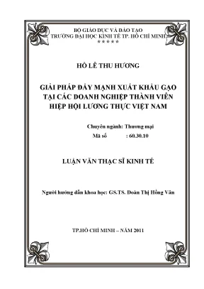 Giải pháp nâng cao xuất khẩu gạo cho doanh nghiệp Việt Nam