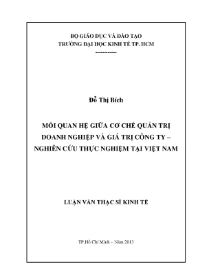 Mối Quan Hệ Giữa Cơ Chế Quản Trị Doanh Nghiệp và Giá Trị