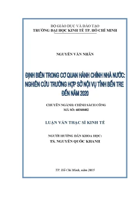 Nghiên cứu định biên nhân sự tại Sở Nội vụ tỉnh Bến Tre