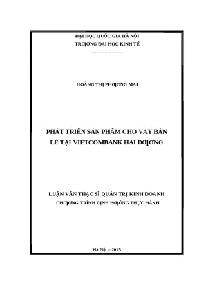 Luận văn: Phát triển cho vay bán lẻ Vietcombank Hải Dương