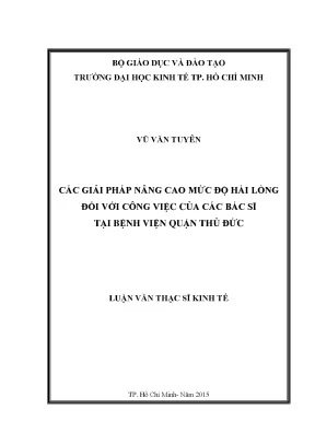 Giải pháp nâng cao sự hài lòng công việc cho bác sĩ tại 