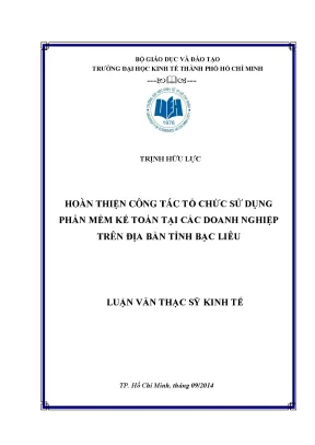 Luận văn: Phần mềm kế toán tại doanh nghiệp Bạc Liêu