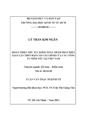 Luận văn: Thủ tục kiểm toán phát hiện gian lận BCTC