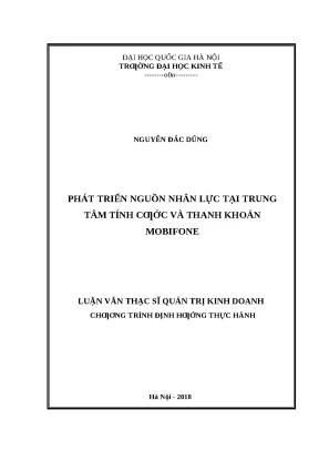 Phát Triển Nguồn Nhân Lực Tại Trung Tâm Tính Cước Mobifone