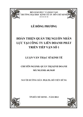Luận văn: Hoàn thiện quản trị nhân lực công ty tiếp vận