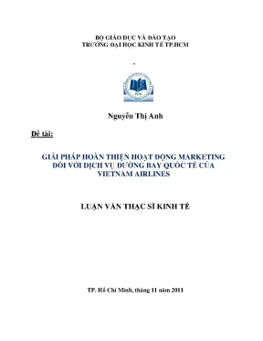 Giải pháp marketing cho dịch vụ đường bay quốc tế của