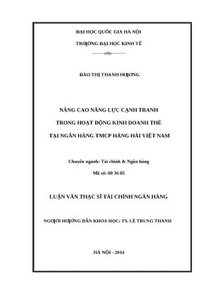 Nâng cao năng lực cạnh tranh kinh doanh thẻ tại MSB