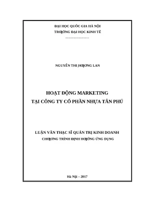 Nghiên cứu hoạt động marketing tại Công ty Cổ phần Nhựa