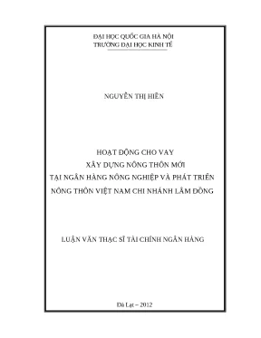 Luận văn cho vay xây dựng NTM tại Agribank Lâm Đồng