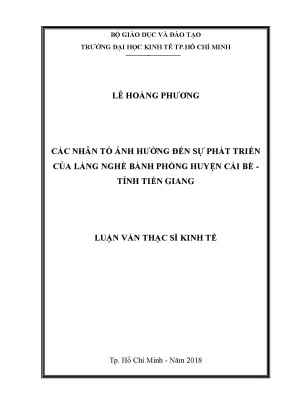 Những Nhân Tố Ảnh Hưởng Đến Sự Phát Triển Làng Nghề Bánh