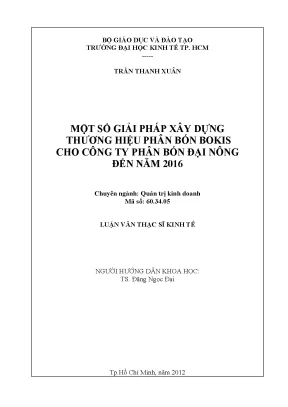 Xây dựng thương hiệu phân bón Bokis | Luận văn thạc sĩ