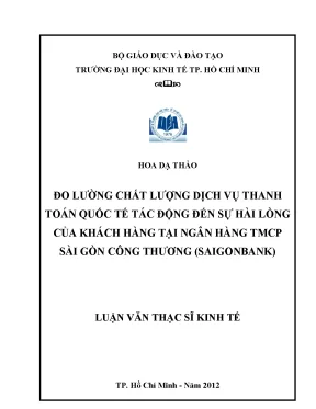 Luận văn: Chất lượng dịch vụ thanh toán quốc tế Saigonbank