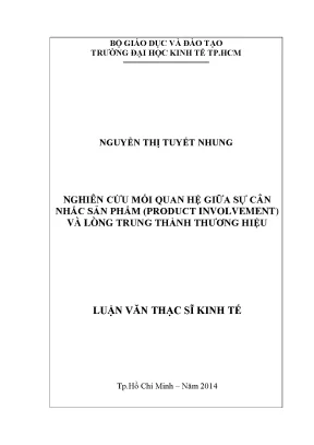 Nghiên cứu mối quan hệ giữa sự cân nhắc sản phẩm và lòng