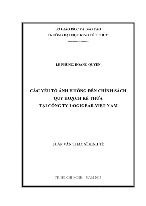 Các yếu tố ảnh hưởng đến chính sách quy hoạch kế thừa