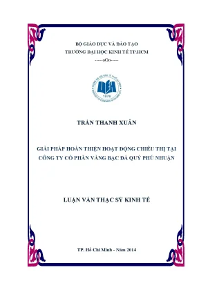 Giải Pháp Tối Ưu Hoạt Động Chiêu Thị Tại Công Ty PNJ