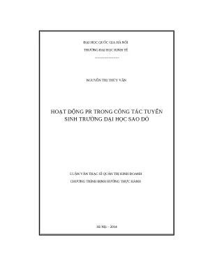 Hoạt động PR trong tuyển sinh tại Đại học Sao Đỏ