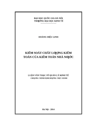 Luận văn thạc sĩ ueb kiểm soát chất lượng kiểm toán của kiểm toán nhà nước