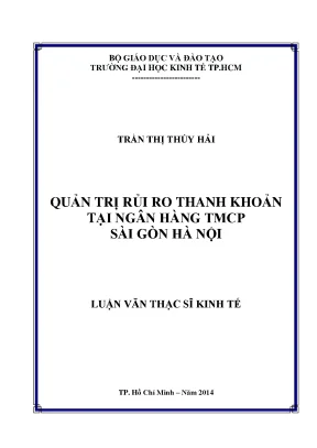 Luận văn Quản trị rủi ro thanh khoản tại Ngân hàng SHB