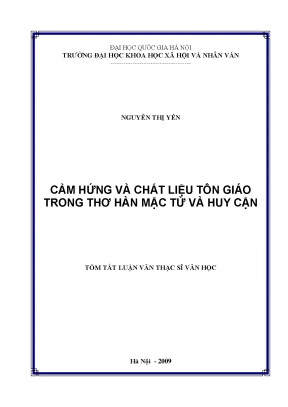 Luận văn: Tôn giáo trong thơ Hàn Mặc Tử và Huy Cận