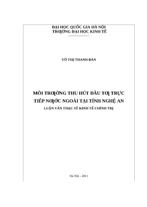 Môi Trường Đầu Tư Nước Ngoài Tại Nghệ An: Cơ Hội và