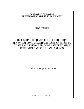 Ảnh hưởng của chất lượng dịch vụ tiền gửi đến sự hài