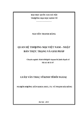 Quan hệ thương mại Việt Nam-Nhật Bản: Thực trạng, giải pháp