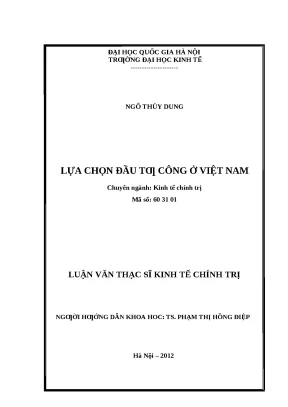 Lựa Chọn Đầu Tư Công Tại Việt Nam: Phân Tích và Giải Pháp