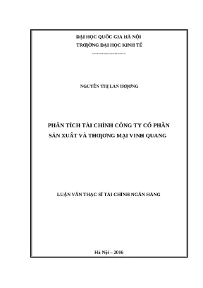 Luận văn thạc sĩ ueb phân tích tài chính công ty cổ phần sản xuất và thương mại vinh quang
